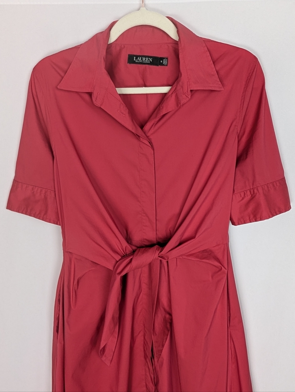 Ralph Lauren Button-Front Shirt Dress in Coral Pink - Picture 4 of 9
